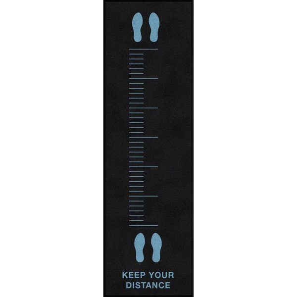 Colorstar Message Mat, Keep Your Distance 3' x 10', Smooth Backing 3024243-8251310140